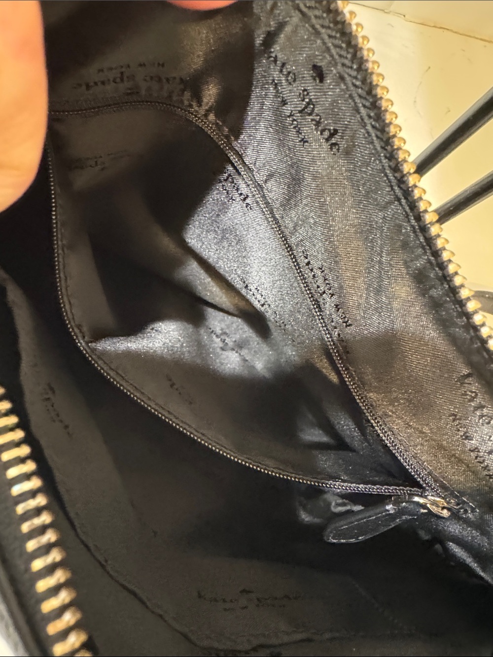 kate spade Black Pebbled Leather Crossbody with Gold Logo - Picture 11 of 12